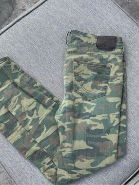 True Religion Green Camouflage Skinny Jeans